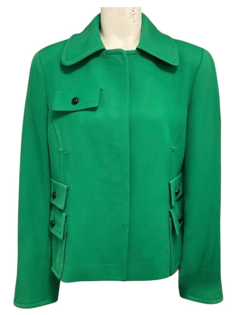AKRIS PUNTO KELLY GREEN KNIT BLAZER JACKET